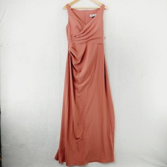 NEW Bari Jay Bridesmaid Stretch Crepe Deco Rose Evening Maxi Dress P2821 - Picture 2 of 9